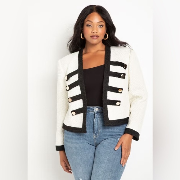 Eloquii Tweed Detail Blazer Size 16 NWT Brand New - Picture 1 of 9